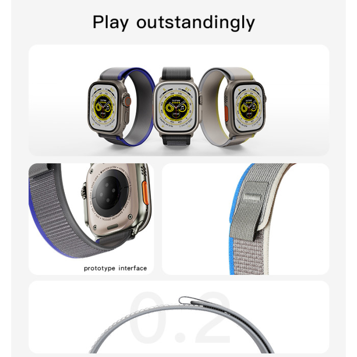 YESIDO APPLE WATCH TRAIL LOOP BAND 49MM GREEN GRAY WB25 - Image 4