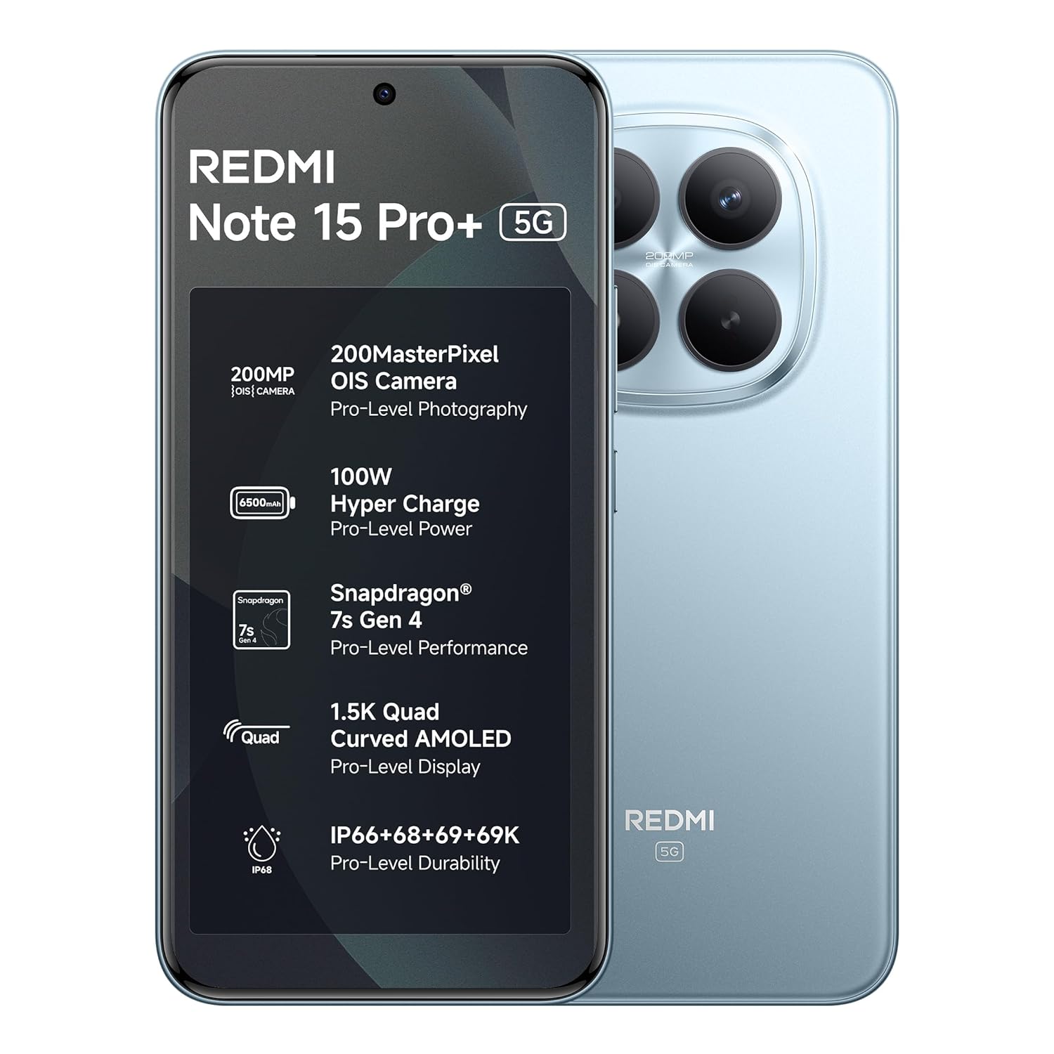 MI REDMI NOTE 15 PRO+ 5G 12GB RAM 512GB ROM GLACIER BLUE - Image 2