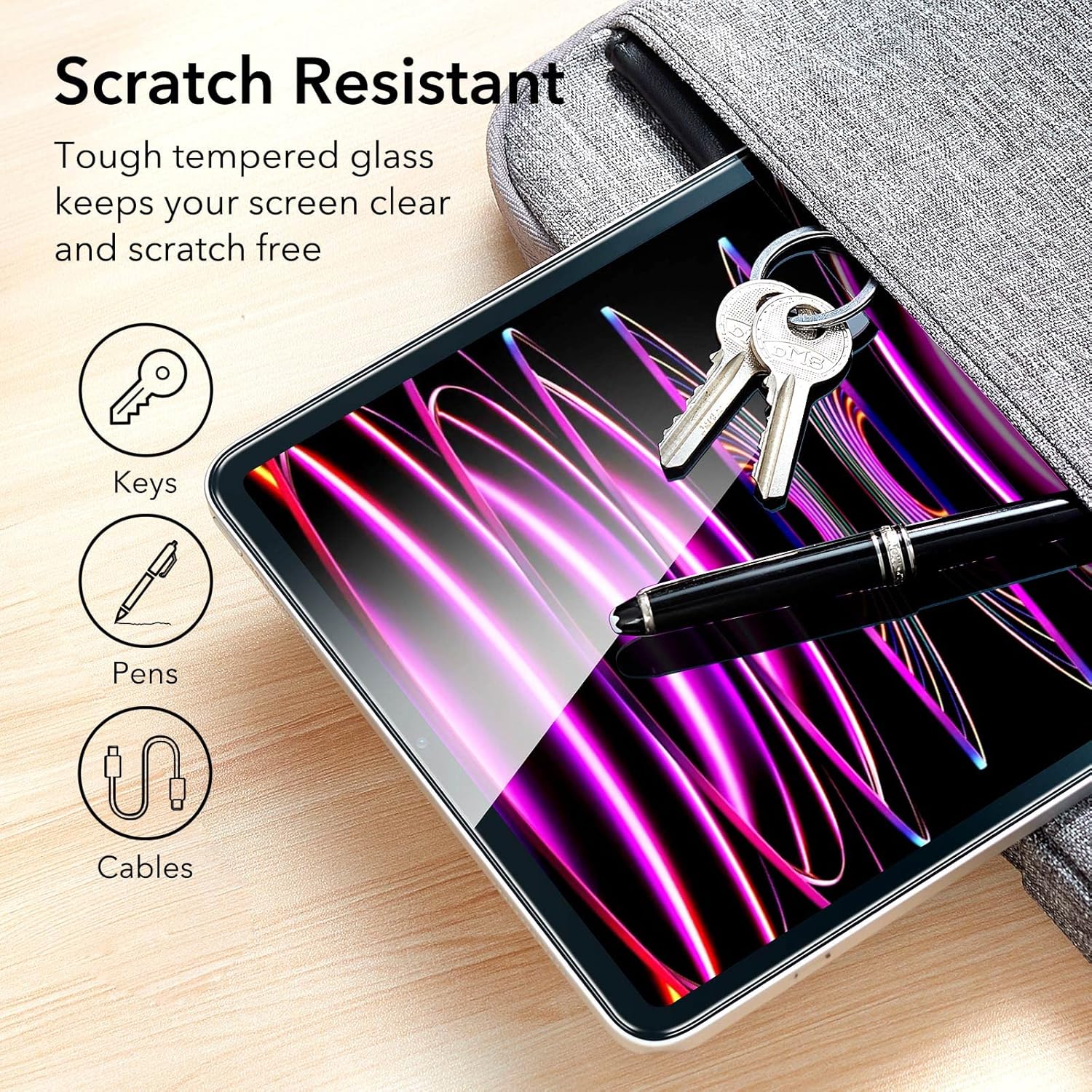 ESR IPAD PRO 12.9 INCH 3X GLASS SCREEN PROTECTOR CLEAR - Image 5