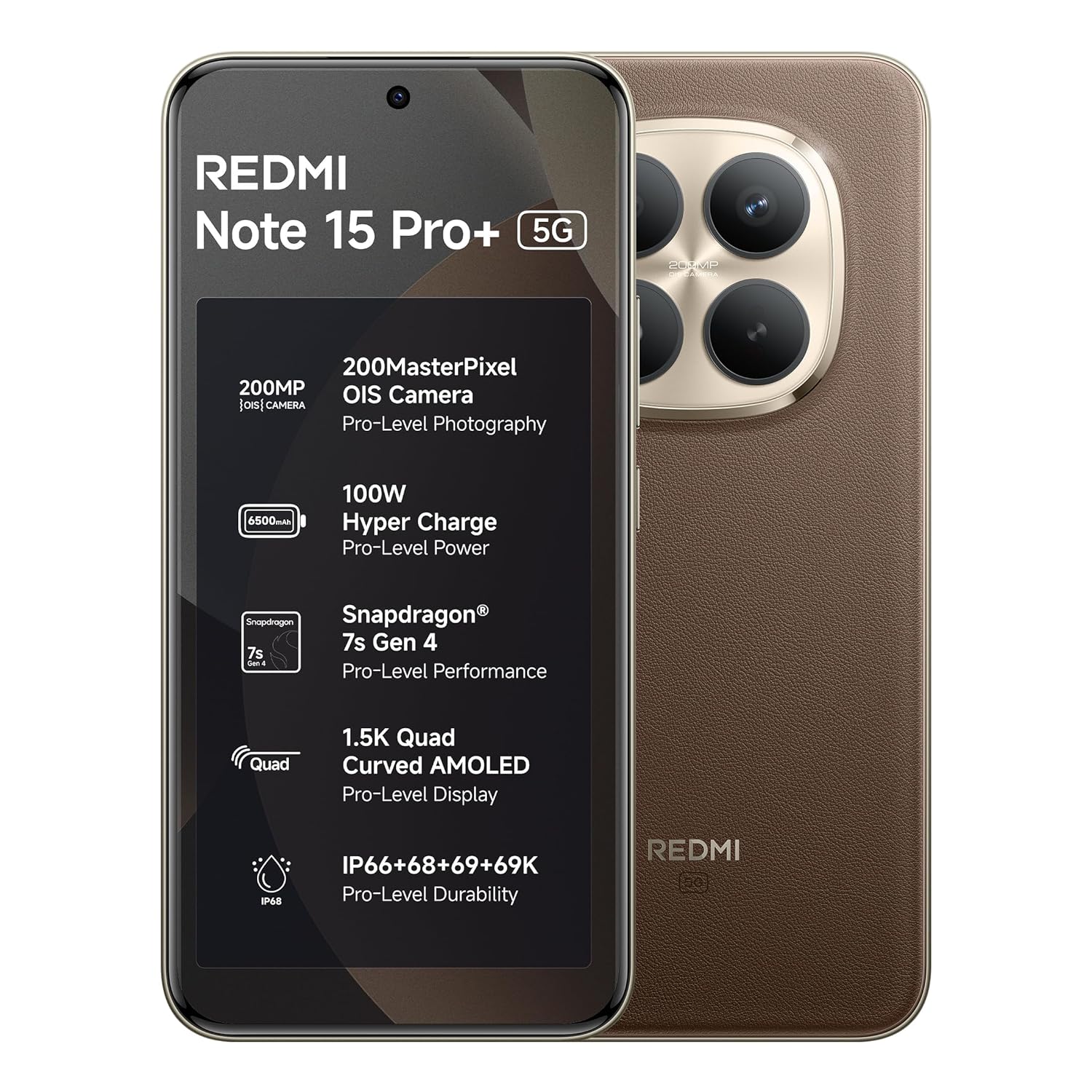 MI REDMI NOTE 15 PRO+ 5G 12GB RAM 512GB ROM MOCHA BROWN WITH REDMI WATCH 5 ACTIVE - Image 2