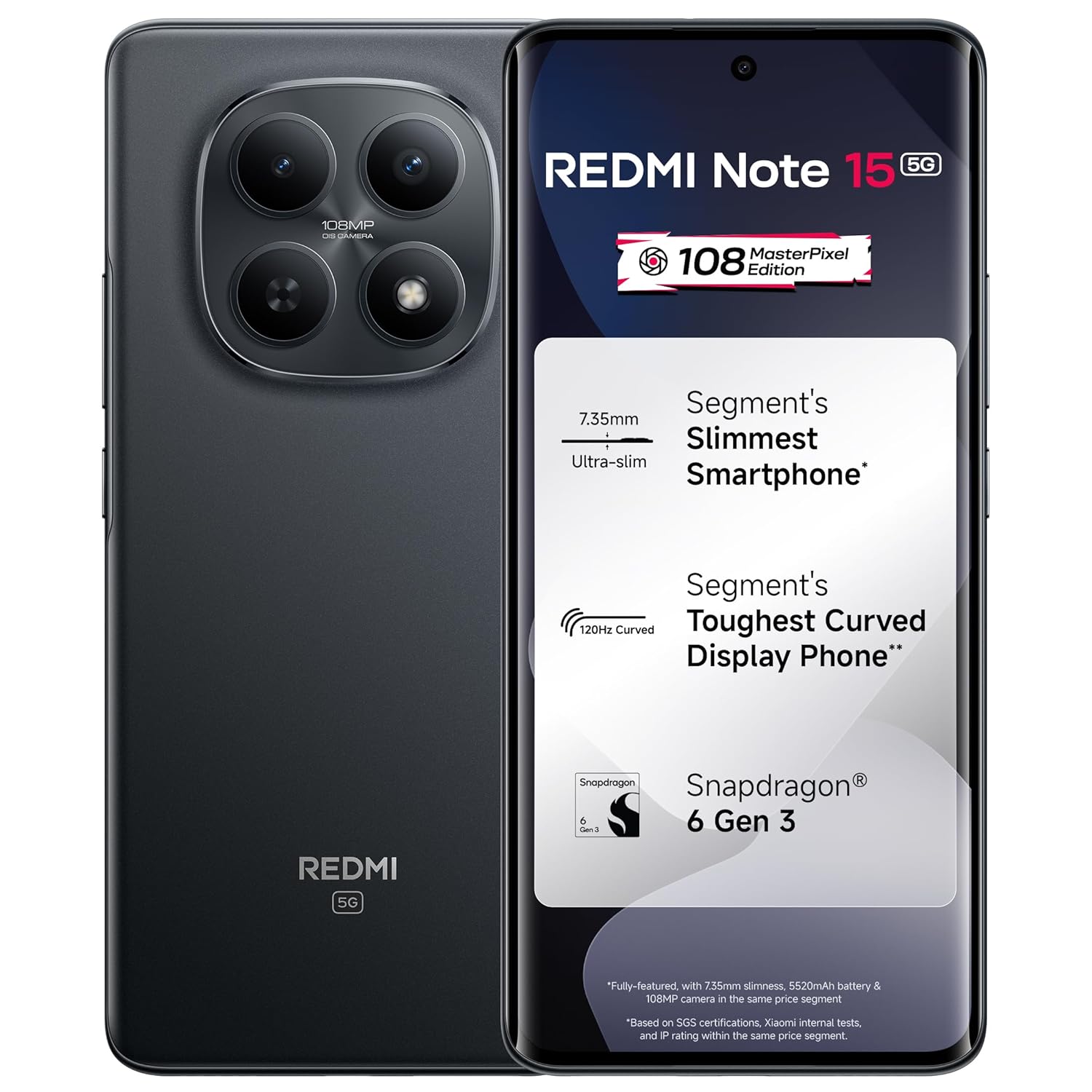 MI REDMI NOTE 15 5G 8GB RAM 256GB ROM BLACK - Image 2