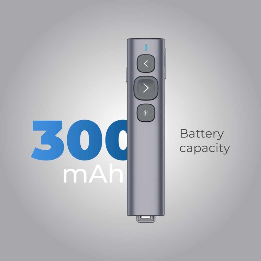BLUPEBBLE WAND REMOTE BT PRESENTER WITH USB A & USB C RECEIVER GREY BP-WANDBT-GY - Image 7