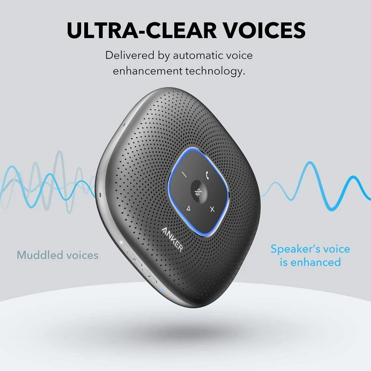 ANKER ULTRA CLEAR PORTABLE CONFERENCE SPEAKER PHONE BLACK A3301012 - Image 4