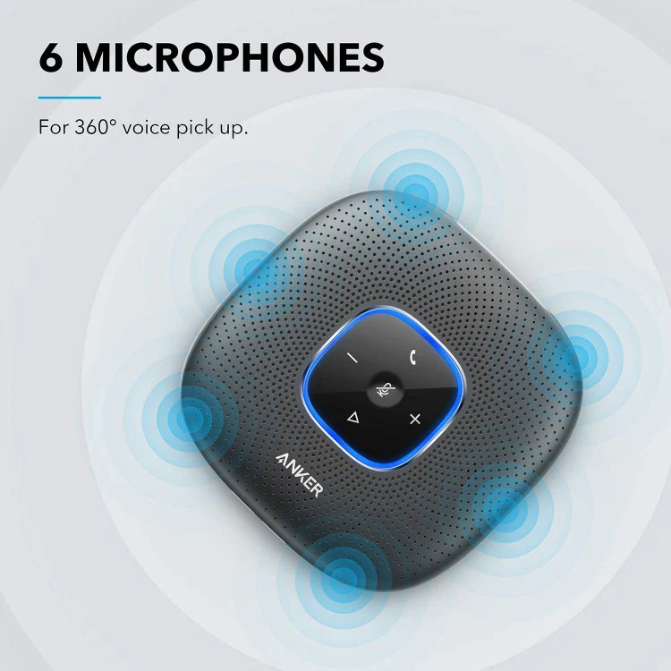 ANKER ULTRA CLEAR PORTABLE CONFERENCE SPEAKER PHONE BLACK A3301012 - Image 2