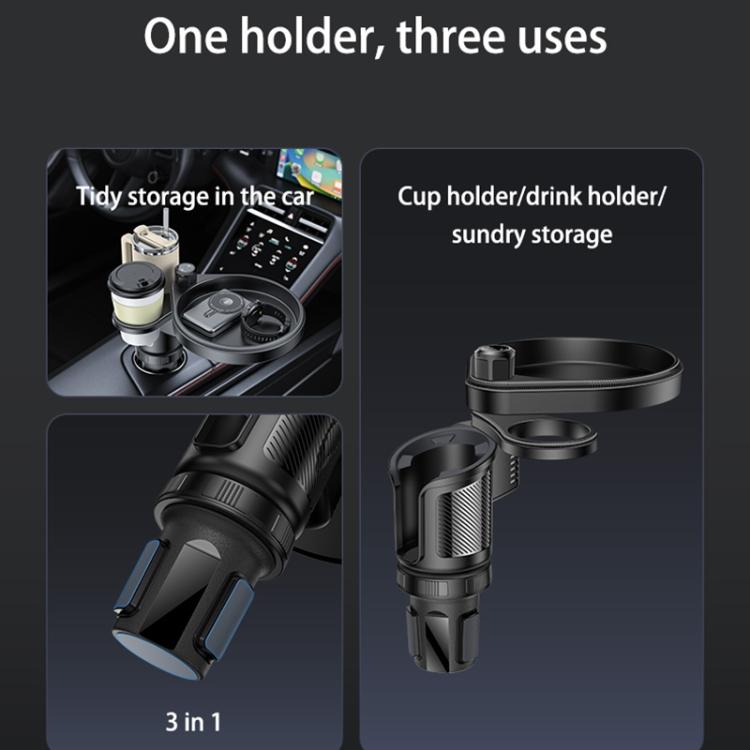 YESIDO 3 IN 1 CAR CUP PHONE HOLDER BLACK C180 - Image 3