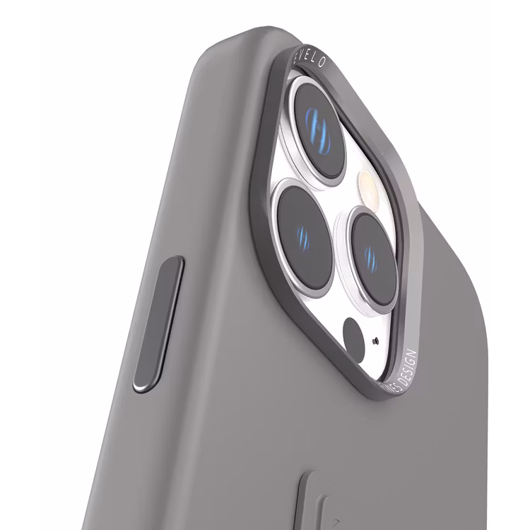 LEVELO IPHONE 16 PRO MORPHIX SILICONE CASE WITH LEATHER GRIP GRAY LVLMSL16PGY - Image 7