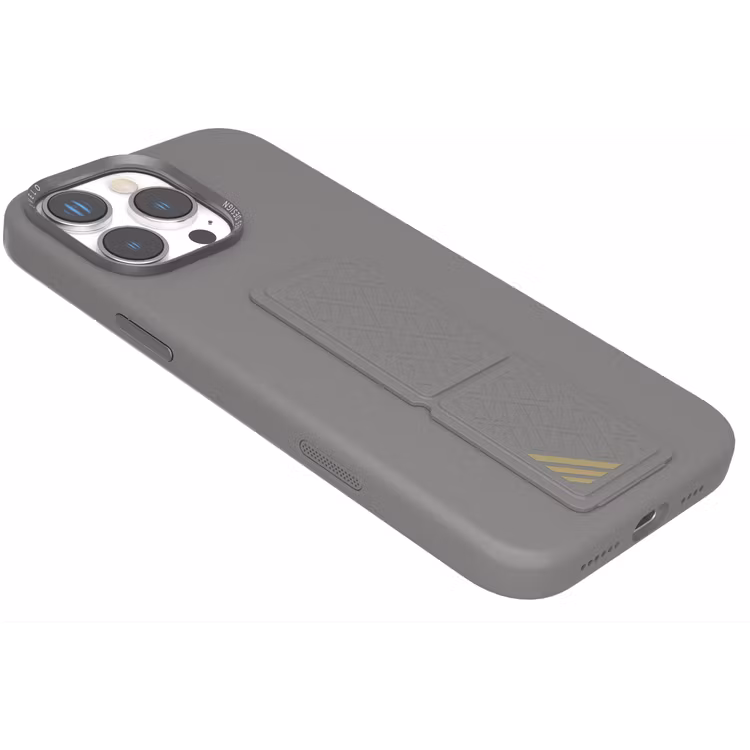 LEVELO IPHONE 16 PRO MORPHIX SILICONE CASE WITH LEATHER GRIP GRAY LVLMSL16PGY - Image 8