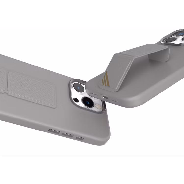 LEVELO IPHONE 16 PRO MORPHIX SILICONE CASE WITH LEATHER GRIP GRAY LVLMSL16PGY - Image 5