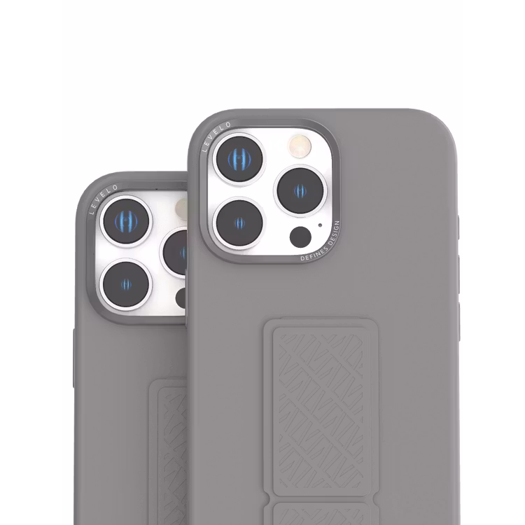 LEVELO IPHONE 16 PRO MORPHIX SILICONE CASE WITH LEATHER GRIP GRAY LVLMSL16PGY - Image 9