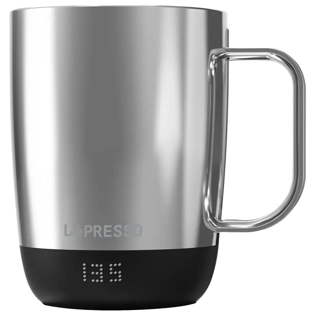 LEPRESSO AURELIO CERAMIC MUG WITH TEMPERATURE CONTROL BASE SILVER LPCFFACM0062SL - Image 2