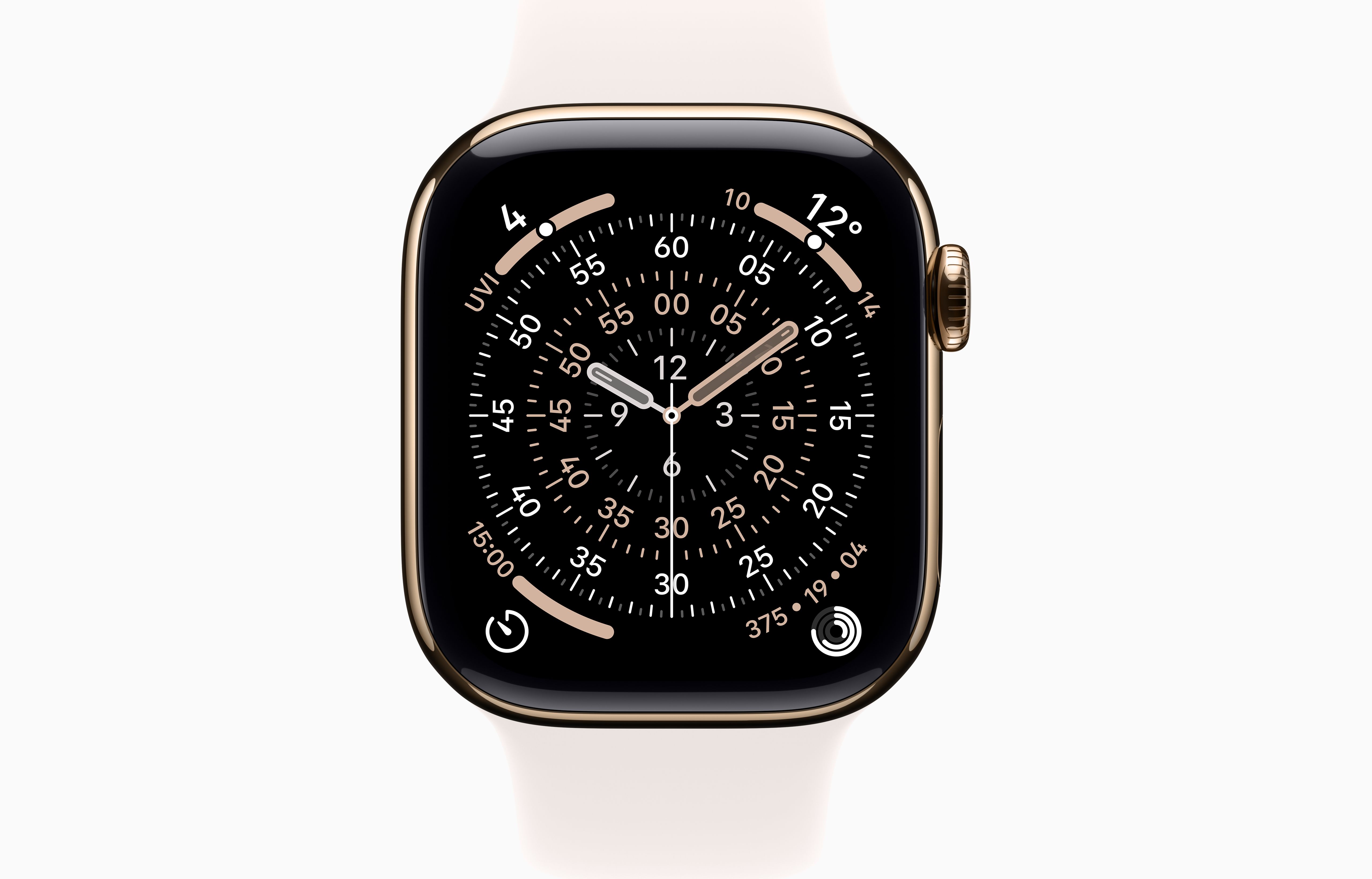 APPLE WATCH SERIES 11 GPS+ CELLULAR 42MM GOLD TITANIUM CASE WITH LIGHT BLUSH SPORT BAND M/L MF8X4 - Image 2