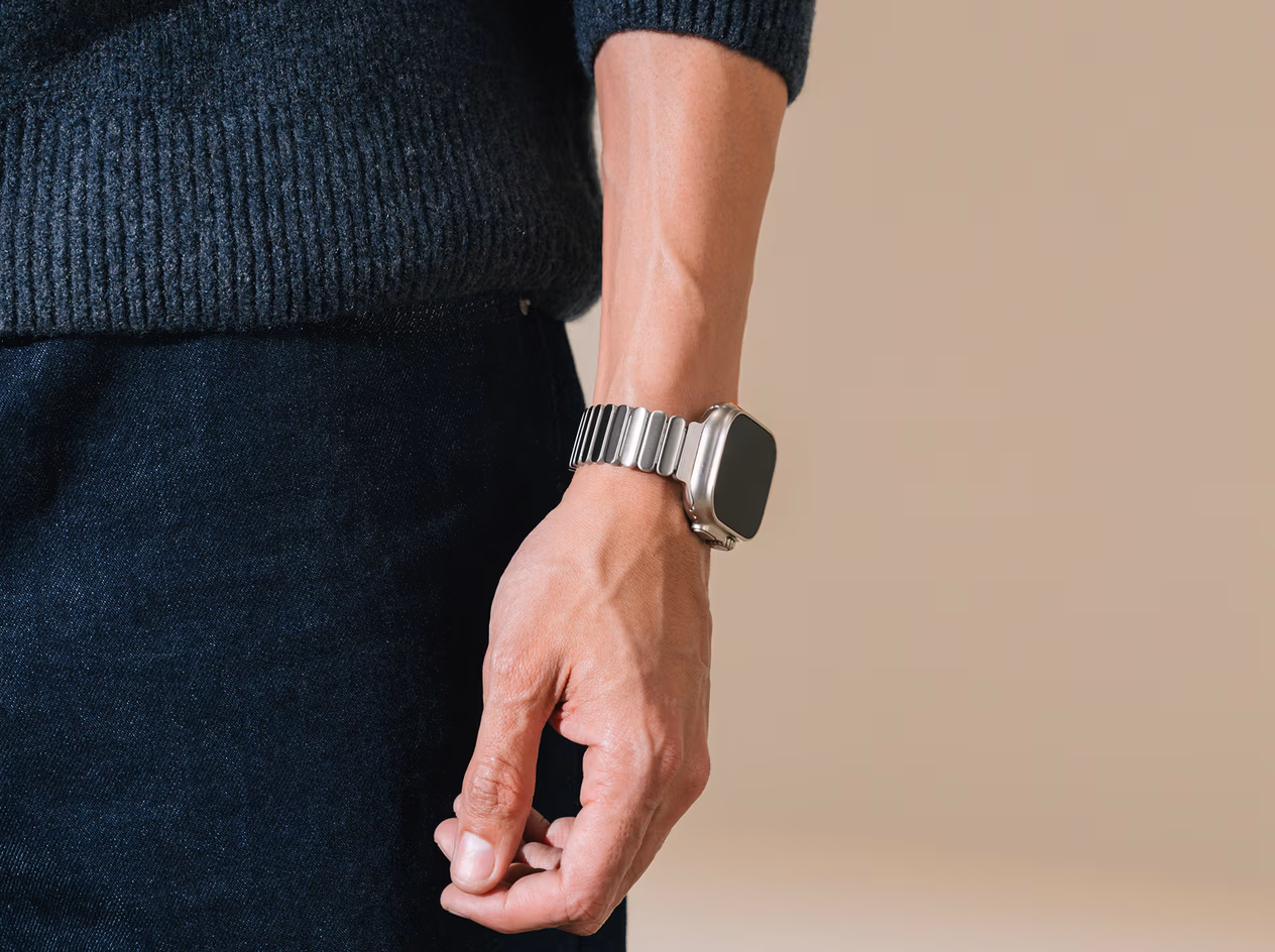 APPLE WATCH STAINLESS STEEL BAND 44/45/49MM SILVER - Image 4