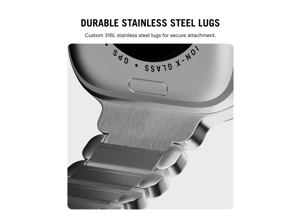 APPLE WATCH STAINLESS STEEL BAND 44/45/49MM SILVER - Image 2