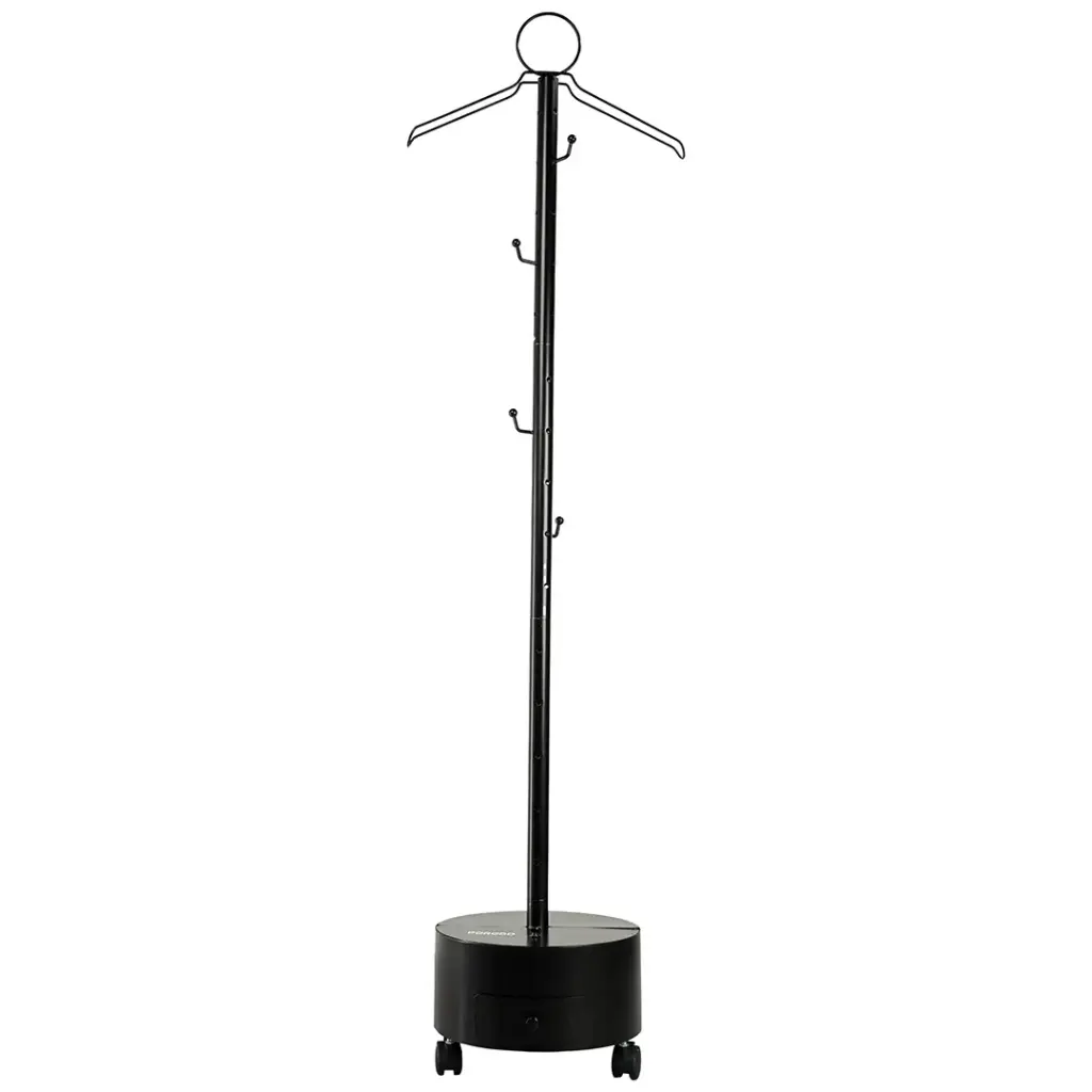 PORODO LIFESTYLE ESSENTIA CLOTHING BAKHOUR HANGER WITH STORAGE TRAY & WHEELS BROWN PDLFST212BR - Image 2