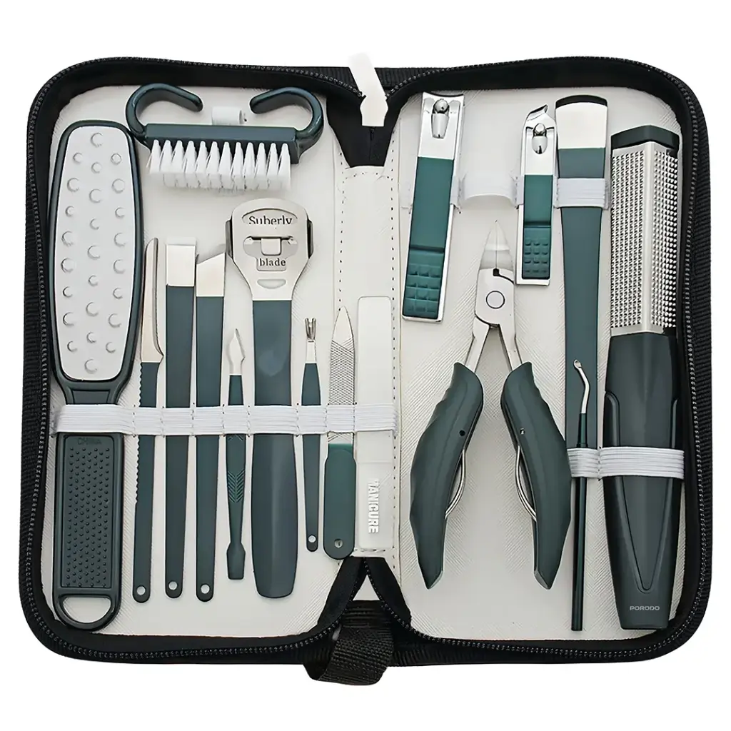 PORODO 16 IN 1 PORTABLE NAIL CLIPPER SET GREEN PDLFST8010GN - Image 3