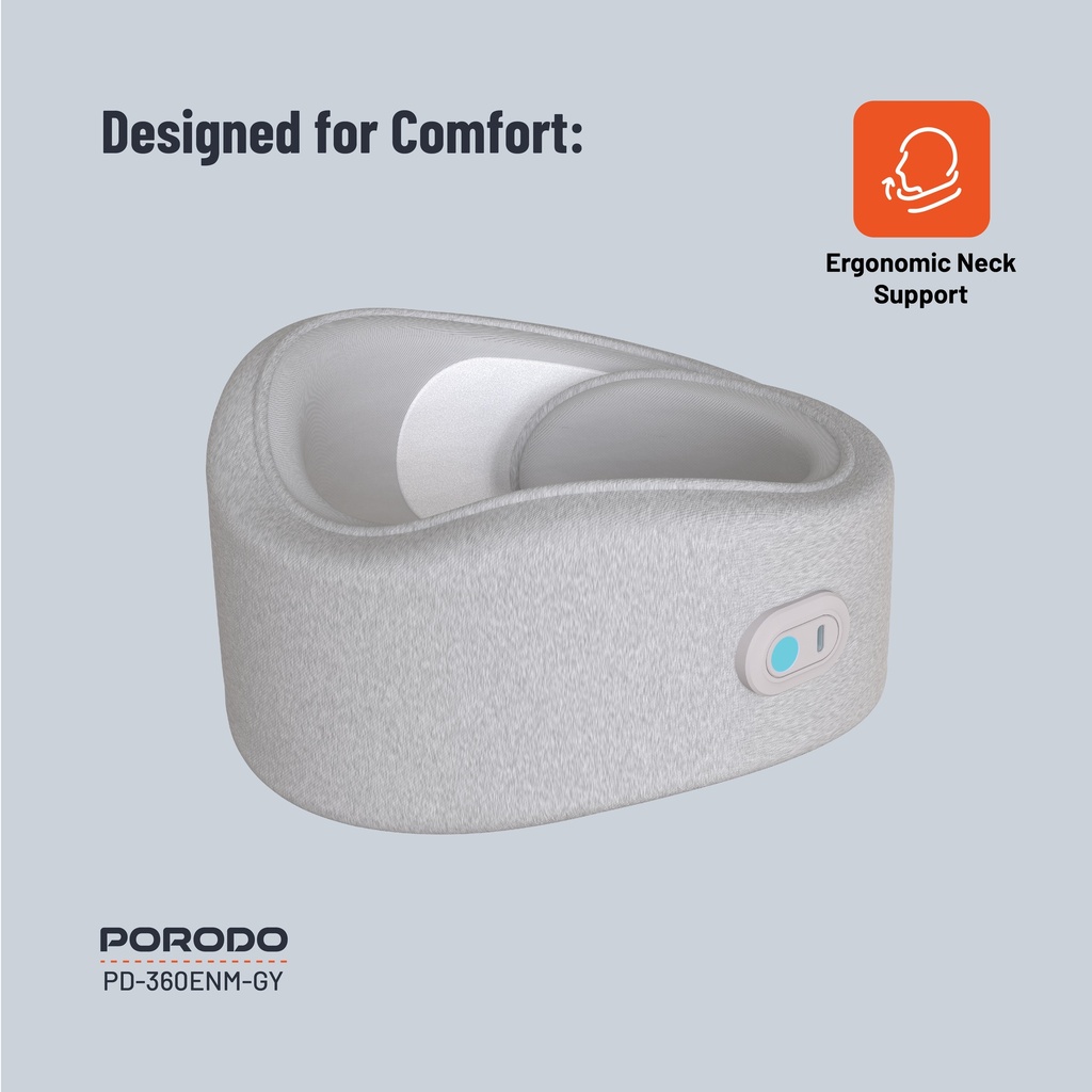 PORODO NECK PILLOW MASSAGER WITH HOT COMPRESS GRAY PD-360ENM-GY - Image 5
