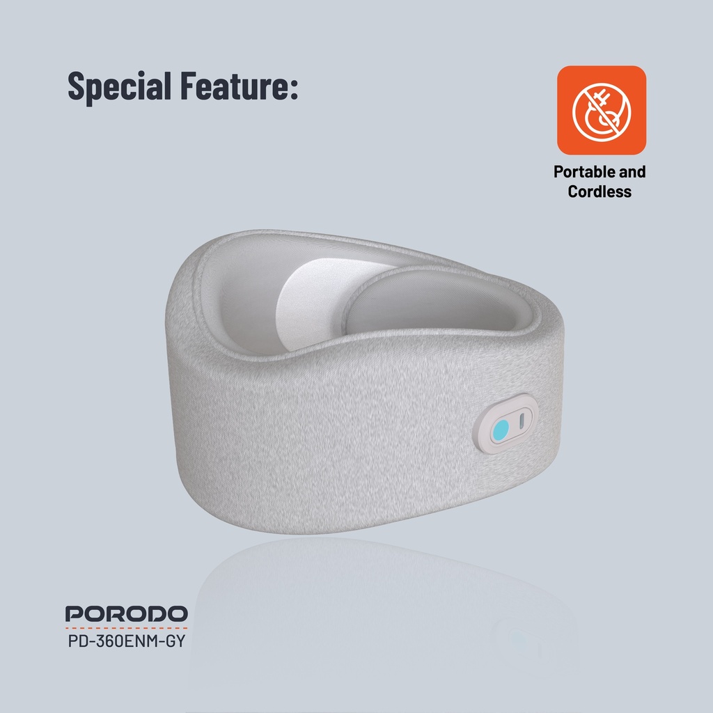 PORODO NECK PILLOW MASSAGER WITH HOT COMPRESS GRAY PD-360ENM-GY - Image 4