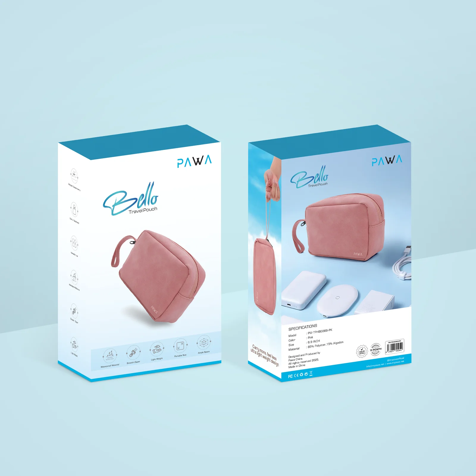 PAWA BELLO TRAVEL POUCH PINK PW-TPHBG069-PK - Image 5
