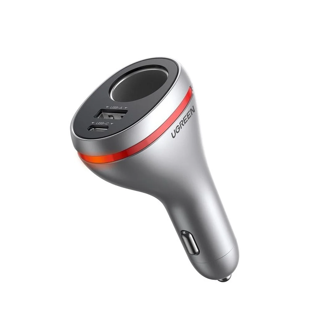 UGREEN CAR CHARGER WITH DUAL USB PORTS SINGLE EXTENSION SOCKET PD 20W 60712 - Image 2
