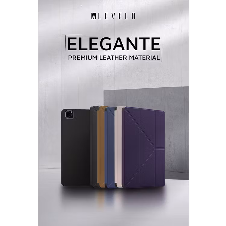 LEVELO ELEGANTE IPAD PRO 11 HYBRID LEATHER MAGNETIC CASE BLACK LVLELGP12BK - Image 6