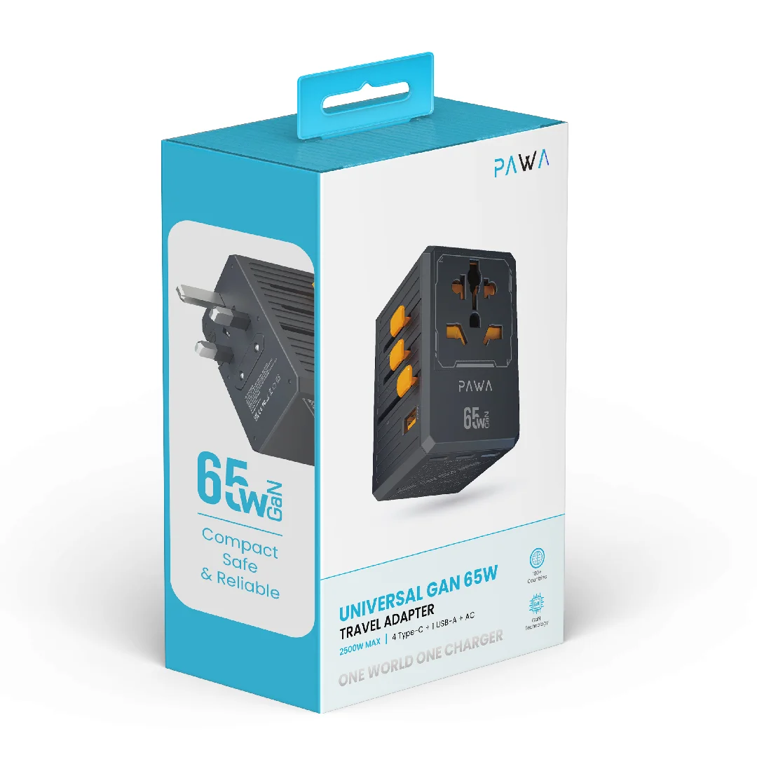 PAWA UNIVERSAL GAN 65W TRAVEL ADAPTER BLACK PW-TCUTA65W-BK - Image 3