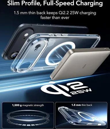 ESR CLASSIC HYBRID MAGNETIC CASE CAM CONTROL COMPATIBLE WITH IPHONE 17 AIR CLEAR - Image 6