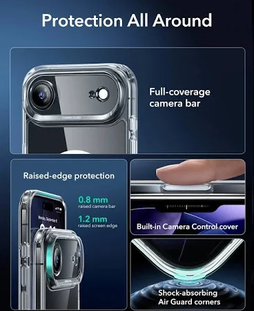 ESR CLASSIC HYBRID MAGNETIC CASE CAM CONTROL COMPATIBLE WITH IPHONE 17 AIR CLEAR - Image 4