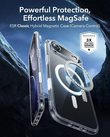 ESR CLASSIC HYBRID MAGNETIC CASE CAM CONTROL COMPATIBLE WITH IPHONE 17 AIR CLEAR - Image 3