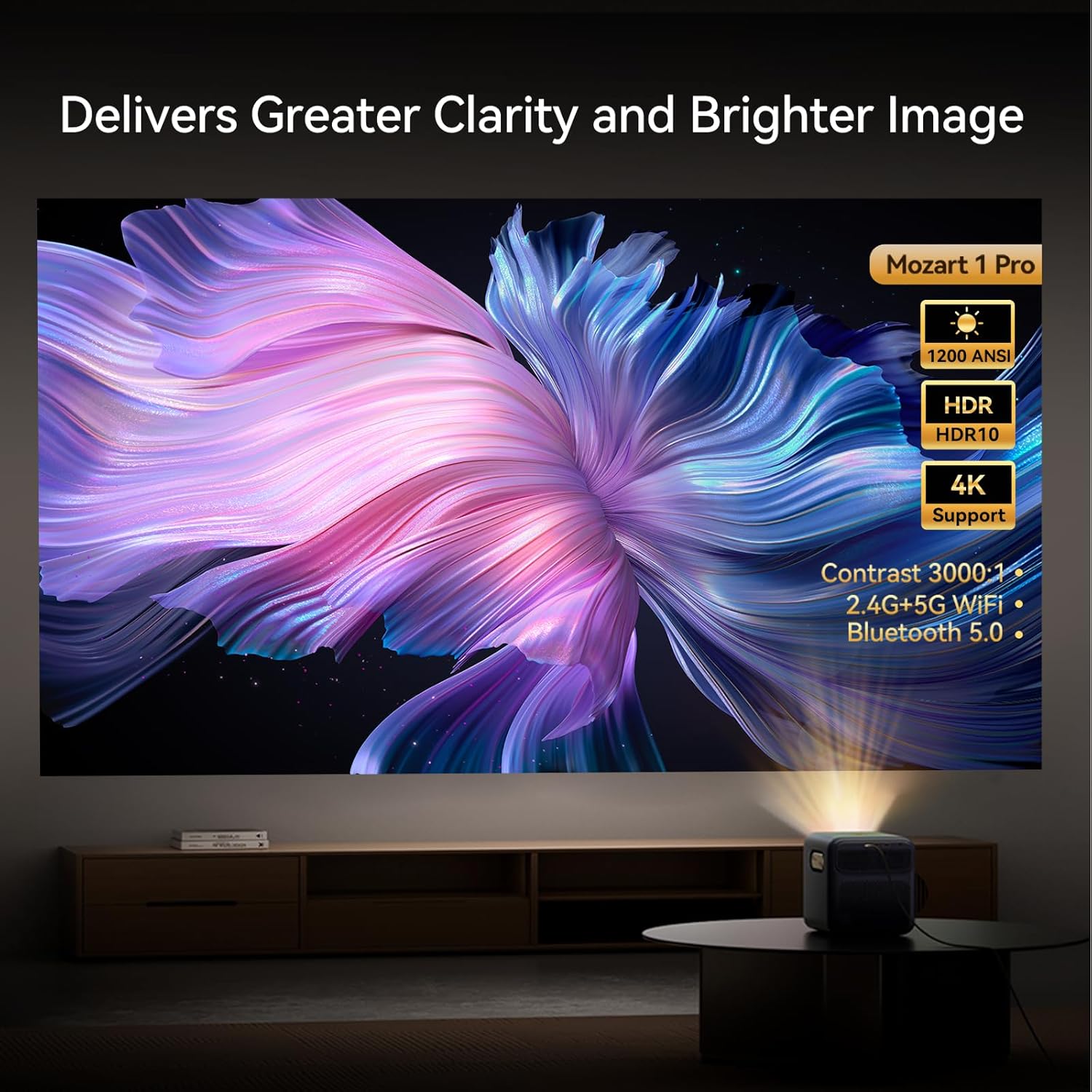 WANBO MOZART 1 PRO PROJECTOR (UPGRADED 2025) 1920X1080 FULLHD 1200 LUMEN WITH ANDROID TV DARK BLUE - Image 3