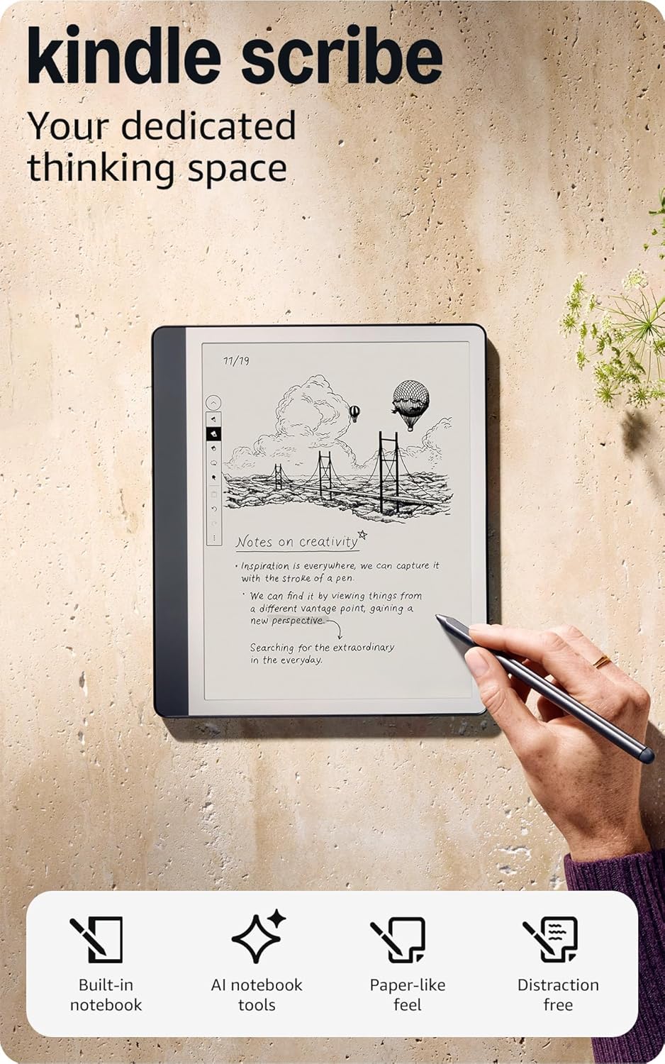 AMAZON KINDLE SCRIBE 10.2 INCH 32GB WITH PREMIUM PEN TUNGSTEN GREY C4A6T4 - Image 2