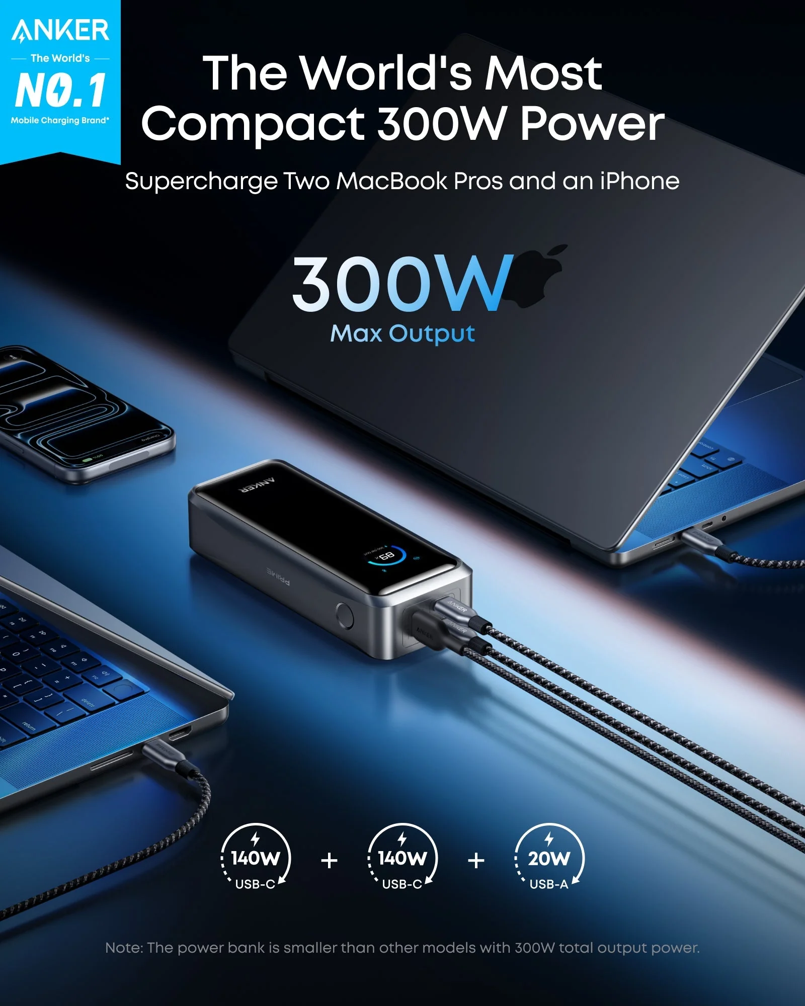 ANKER PRIME POWER BANK 26K 300W BLACK A110AH11 - Image 2