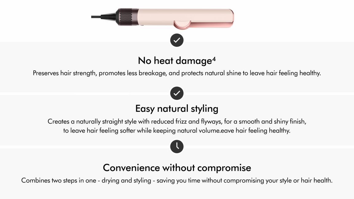 DYSON AIRSTRAIT HAIR STRAIGHTENER CERAMIC PINK-ROSE GOLD HT01 - Image 4