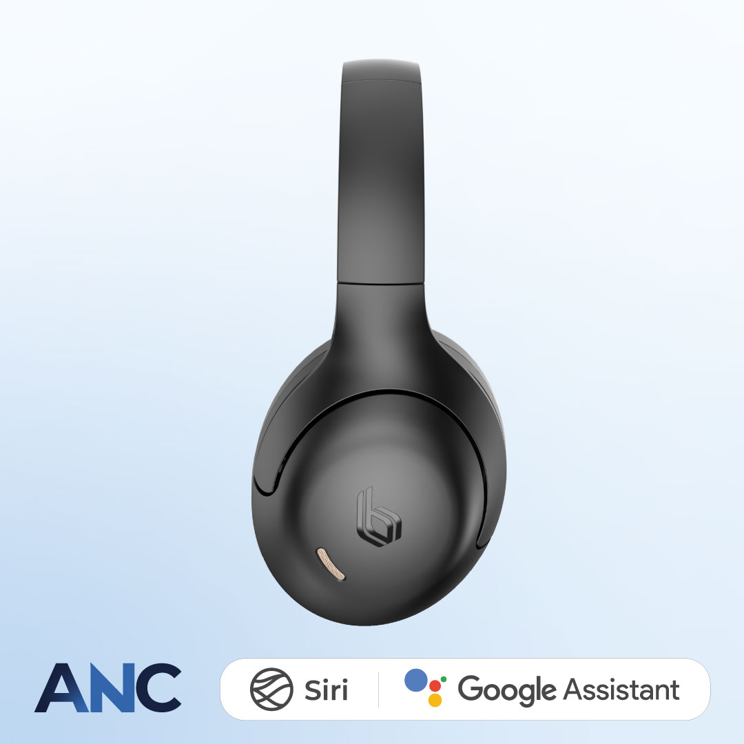 BLUPEBBLE OVER EAR FOLDABLE DIGITAL HYBRID NOISE CANCELLING HEADPHONES C85 STONE BP-PAC85-STN - Image 7