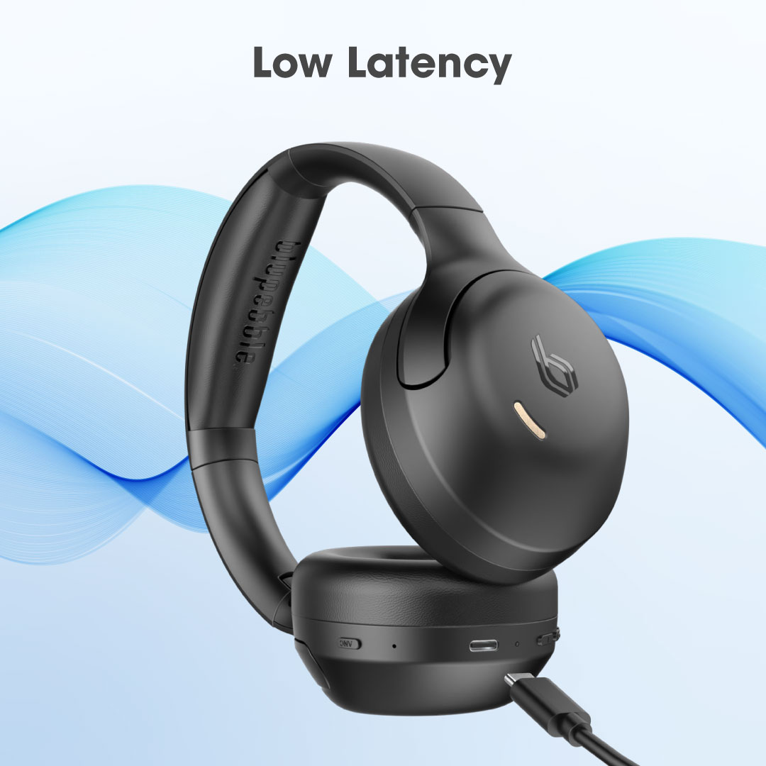 BLUPEBBLE OVER EAR FOLDABLE DIGITAL HYBRID NOISE CANCELLING HEADPHONES C85 STONE BP-PAC85-STN - Image 4