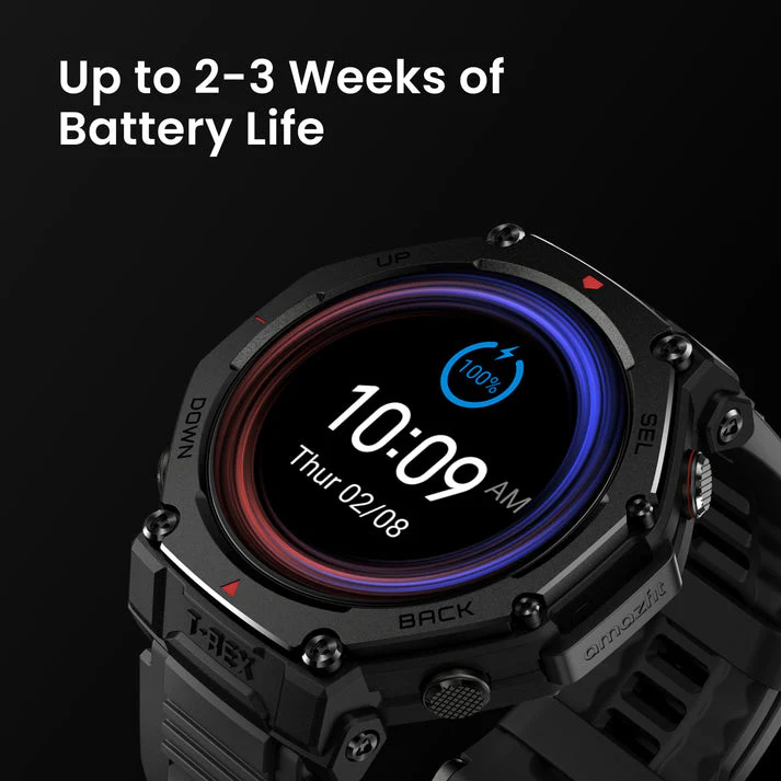 AMAZFIT T-REX 3 PRO 44MM SMART WATCH TACTICAL BLACK A2549 - Image 5