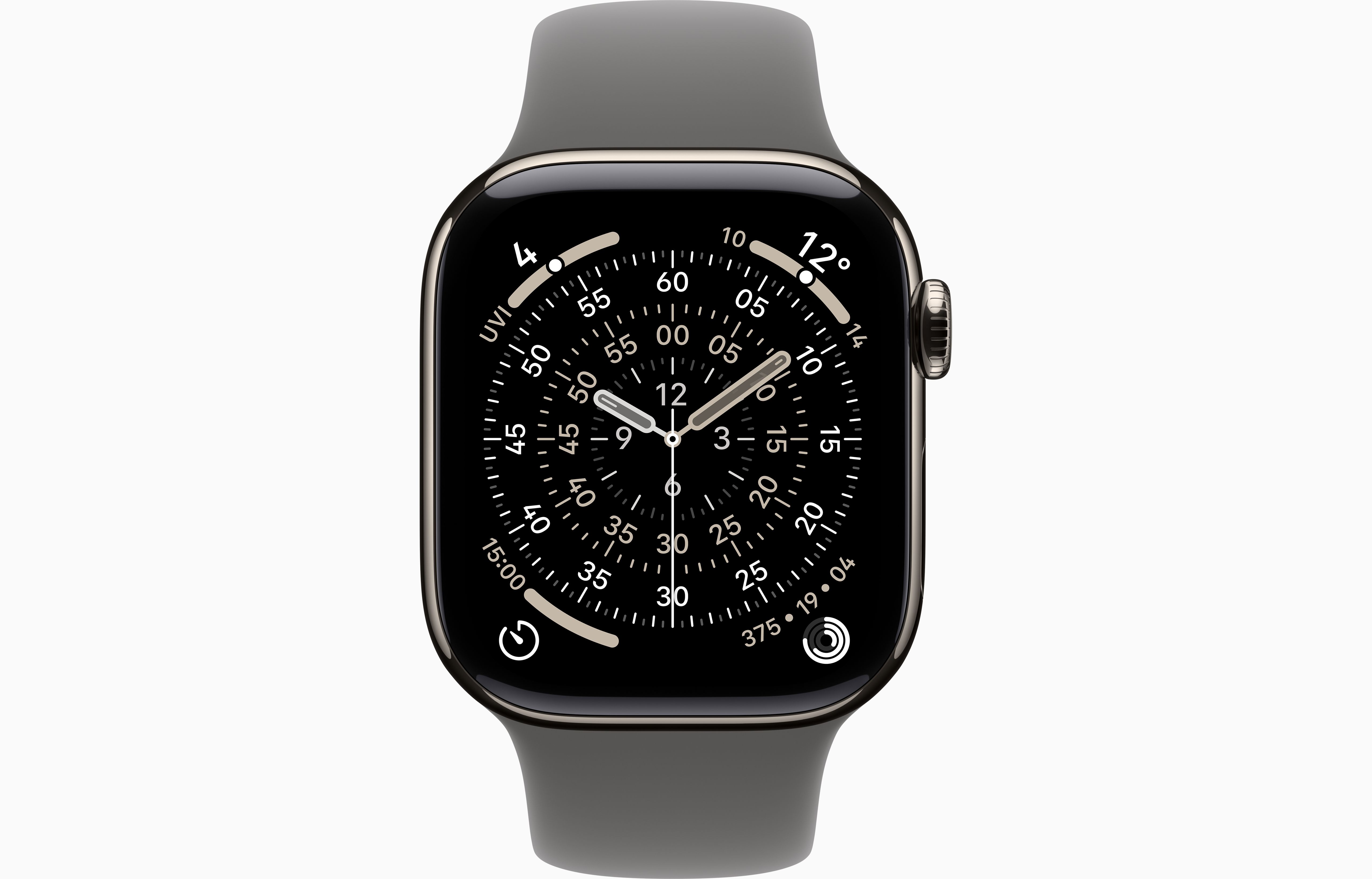 APPLE WATCH SERIES 11 GPS + CELLULAR 42MM NATURAL TITANIUM CASE WITH STONE GRAY SPORT BAND M-L MF8N4 - Image 2