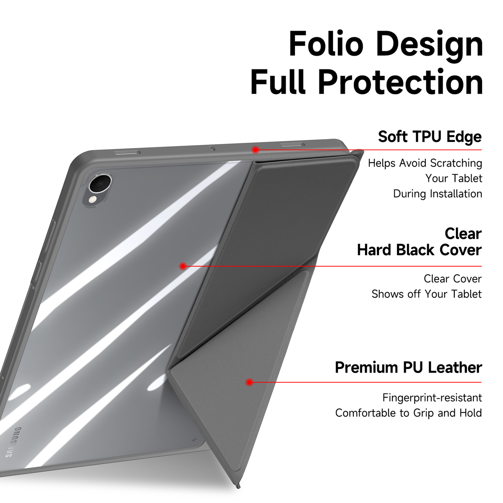 DUXDUCIS SAMSUNG TAB A11 PLUS/A9 PLUS MAGI SERIES CASE GREY MAGI0116 - Image 4