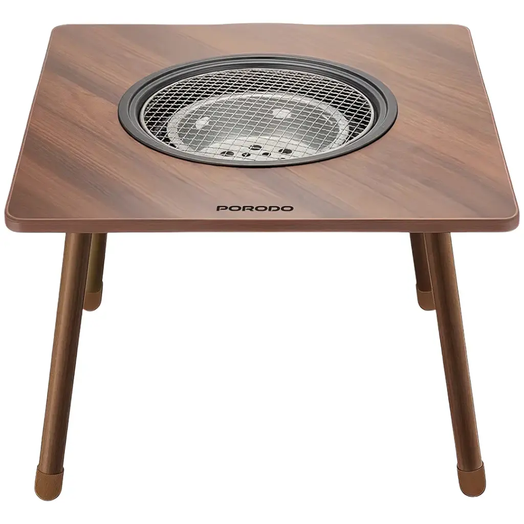PORODO LIFESTYLE MULTI PURPOSE OUTDOOR SQUARE GRILL TABLE BROWN PDSCT15BR - Image 2