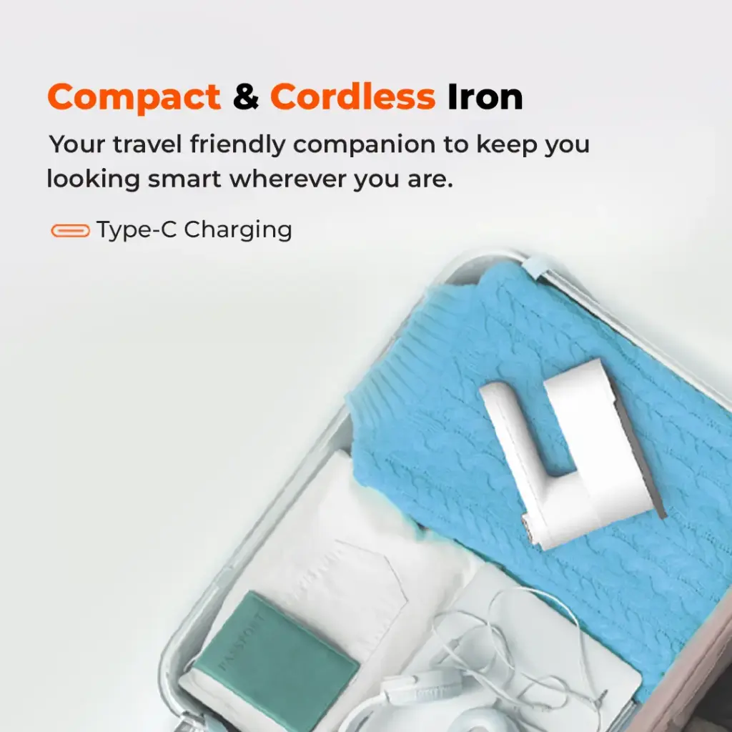 PORODO LIFESTYLE HEATPULSE PORTABLE STEAM IRON WHITE PDLFSTSIWH - Image 4