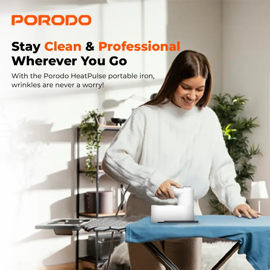 PORODO LIFESTYLE HEATPULSE PORTABLE STEAM IRON WHITE PDLFSTSIWH - Image 6