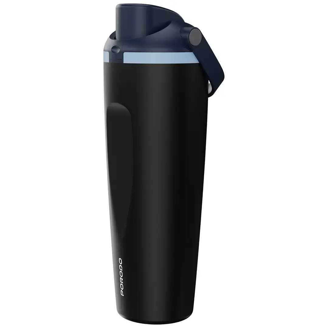 PORODO LIFESTYLE STAINLESS STEEL DOUBLE WALLED BOTTLE BLACK PDLFST1796BK - Image 2