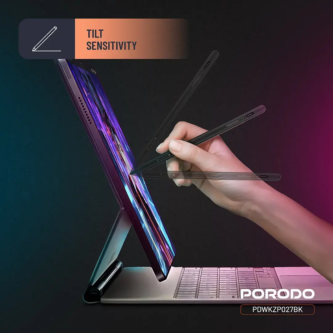 PORODO MAGNETIC STYLUS IPAD PEN COMPATIBLE WITH 2018-2025 MODELS BLACK PDWKZP027BK - Image 7