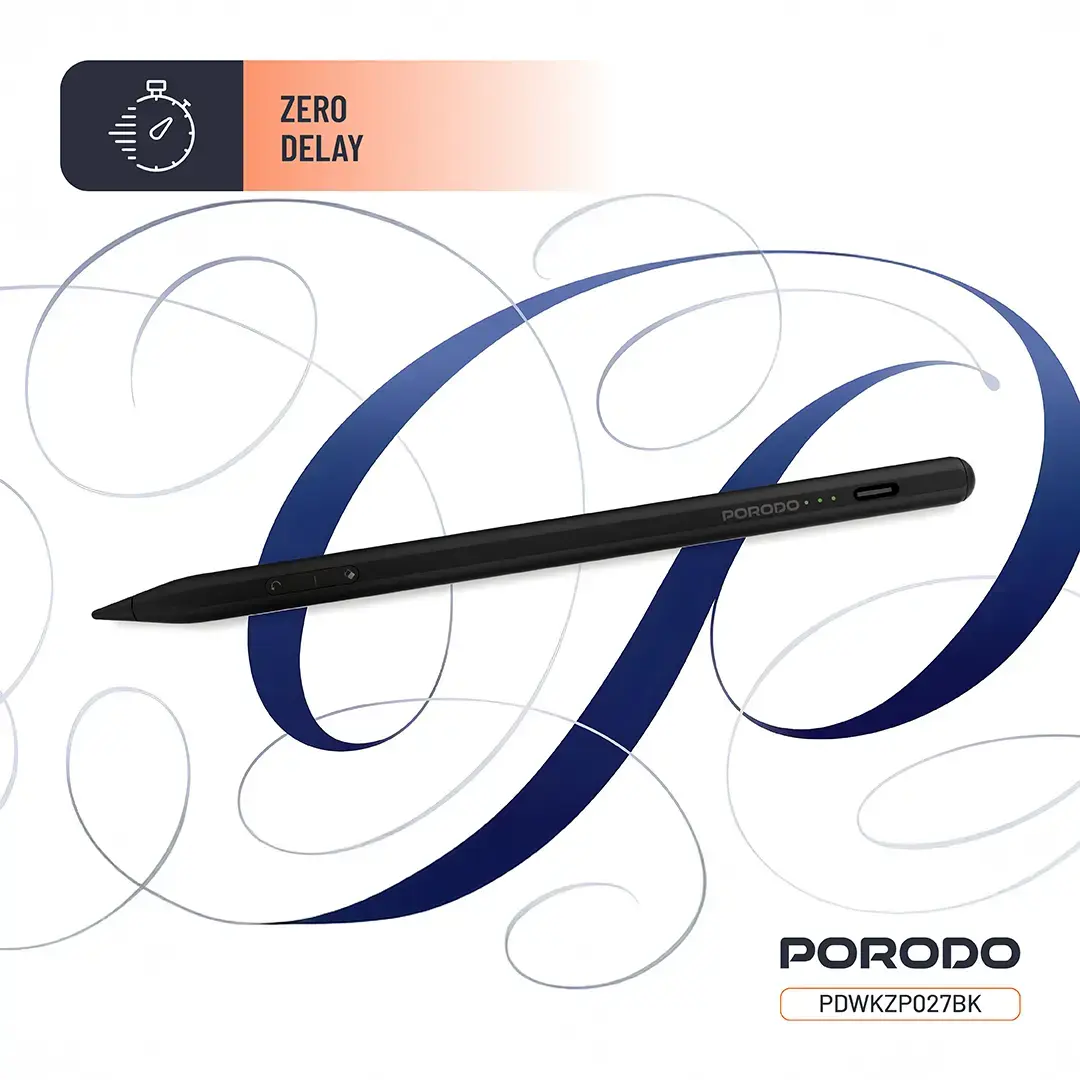PORODO MAGNETIC STYLUS IPAD PEN COMPATIBLE WITH 2018-2025 MODELS BLACK PDWKZP027BK - Image 9