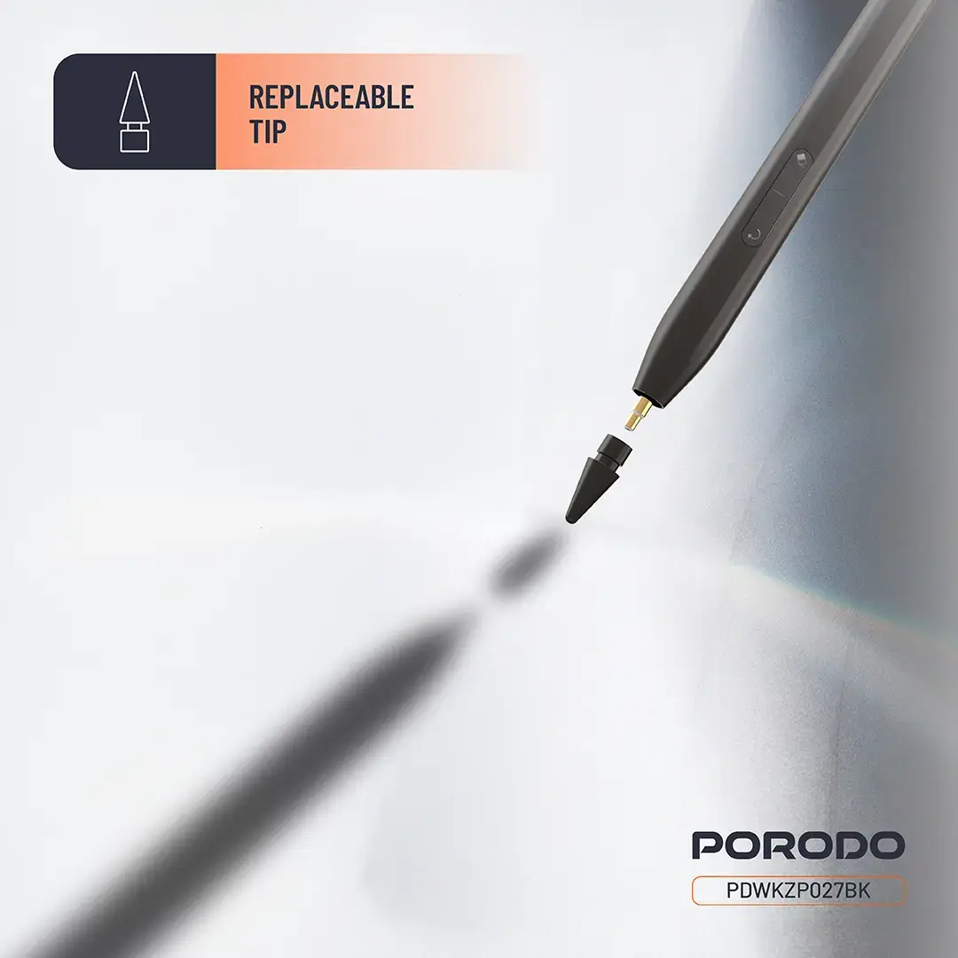 PORODO MAGNETIC STYLUS IPAD PEN COMPATIBLE WITH 2018-2025 MODELS BLACK PDWKZP027BK - Image 11