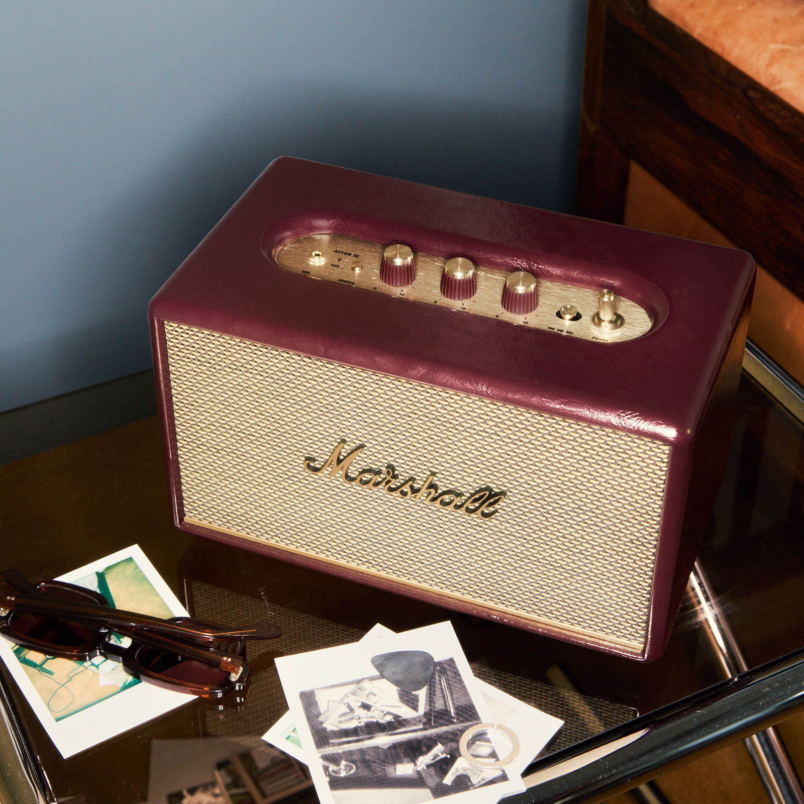 MARSHALL ACTON III PORTABLE BLUETOOTH HOME SPEAKER BURGUNDY - Image 5