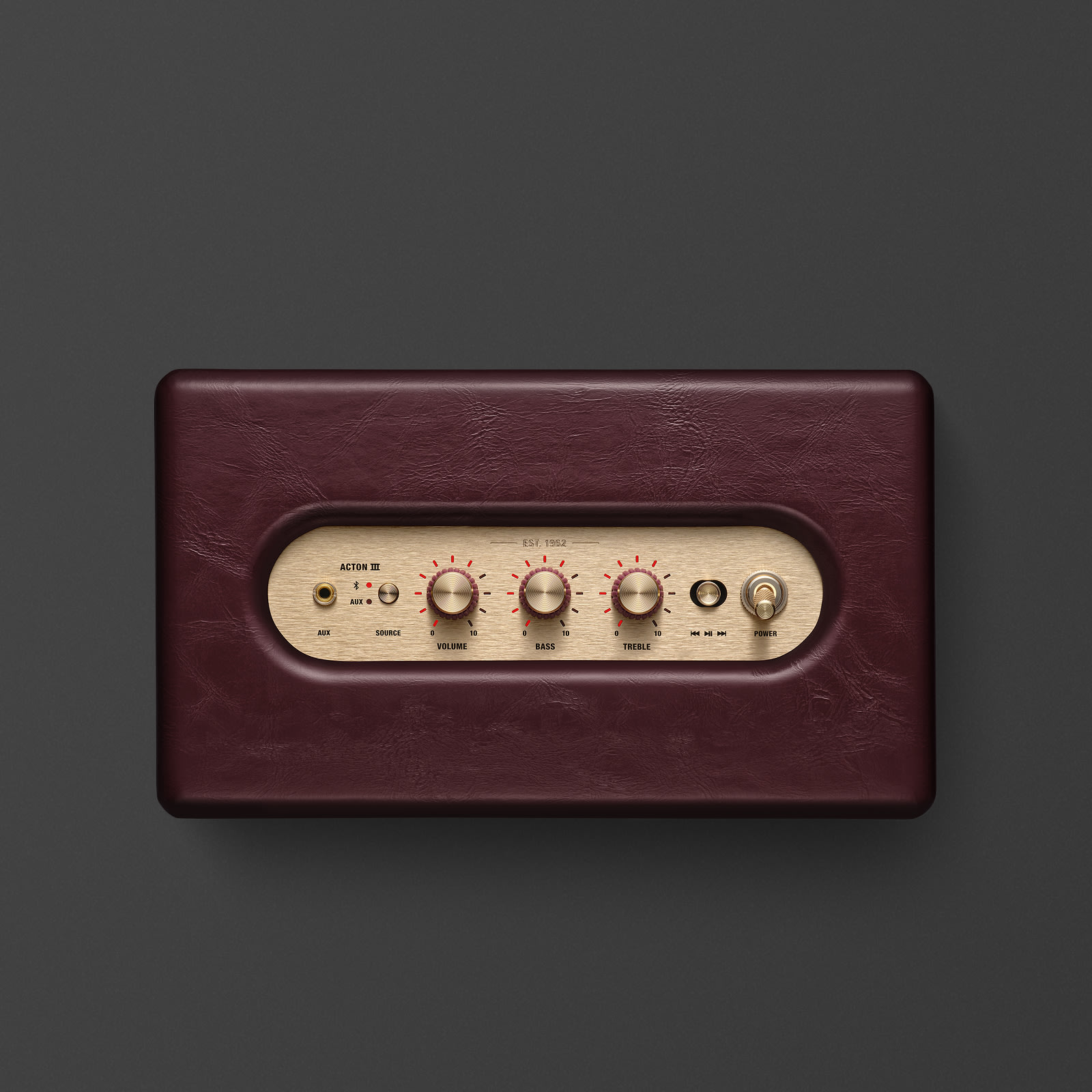 MARSHALL ACTON III PORTABLE BLUETOOTH HOME SPEAKER BURGUNDY - Image 6