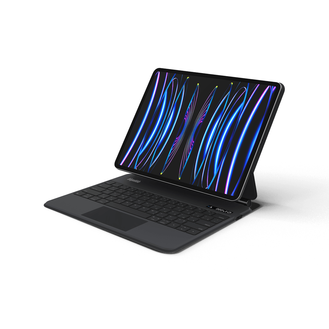 BLUPEBBLE IPAD AIR 11 INCH M2/M3 MAGIC FOLIO KEYBOARD W TRACKPAD ENG/ARB BLACK BP-MFIPAD11AIR2025AR-BK - Image 2