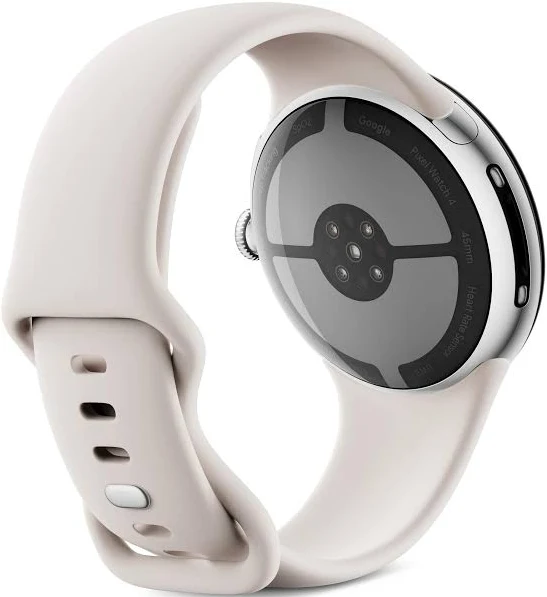 GOOGLE PIXEL WATCH 4 45MM WIFI WITH PORCELAIN ACTIVE BAND POLISHED SILVER ALUMINUM CASE - Image 3