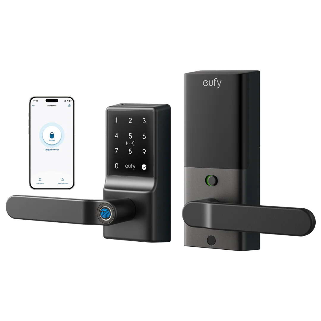 EUFY SMART LOCK C33 WIFI FINGERPRINT KEYLESS DOOR LOCK WITH HANDLE BLACK T85L0111 - Image 2
