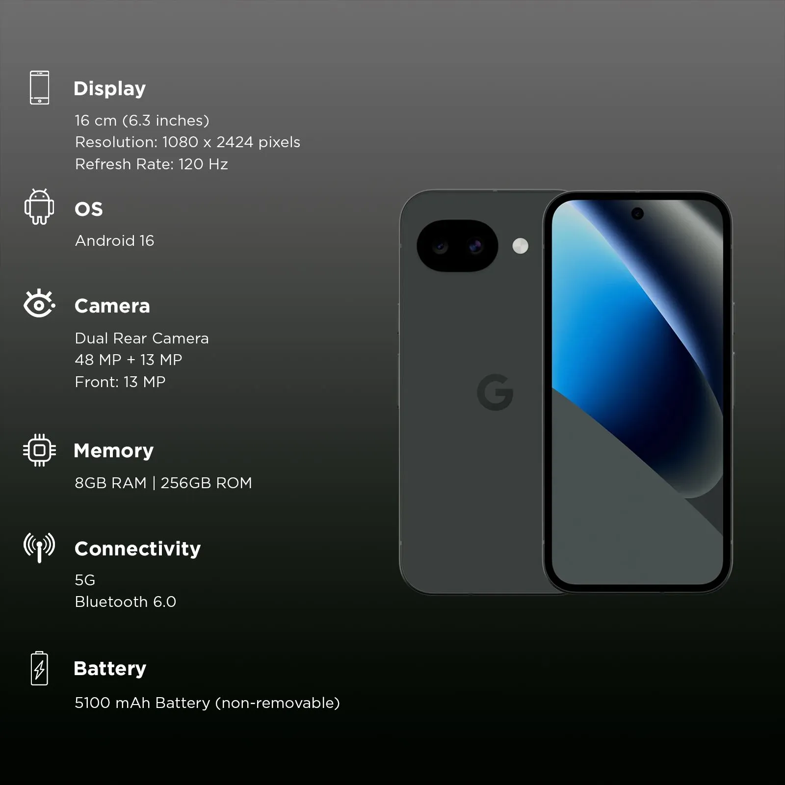 GOOGLE PIXEL 10A 5G 256GB OBSIDIAN - Image 2